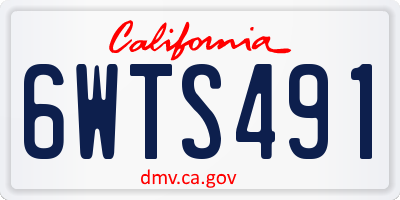 CA license plate 6WTS491