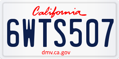 CA license plate 6WTS507