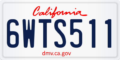 CA license plate 6WTS511