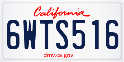 CA license plate 6WTS516