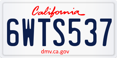 CA license plate 6WTS537
