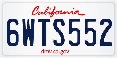 CA license plate 6WTS552