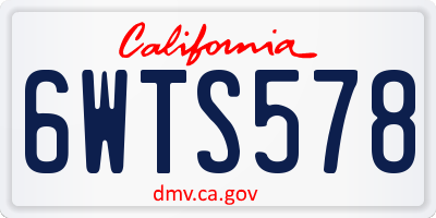 CA license plate 6WTS578