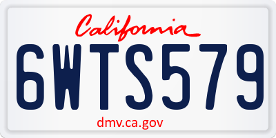 CA license plate 6WTS579