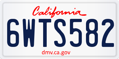 CA license plate 6WTS582
