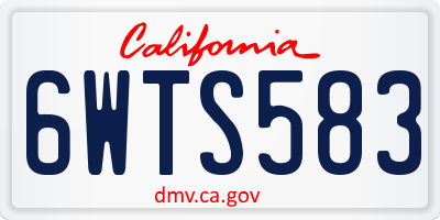 CA license plate 6WTS583
