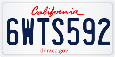 CA license plate 6WTS592