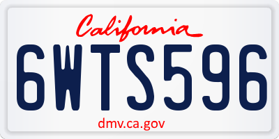 CA license plate 6WTS596