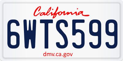 CA license plate 6WTS599