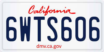 CA license plate 6WTS606