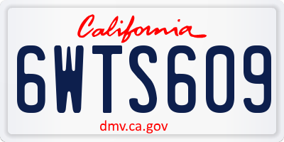CA license plate 6WTS609
