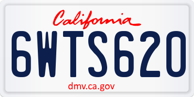CA license plate 6WTS620
