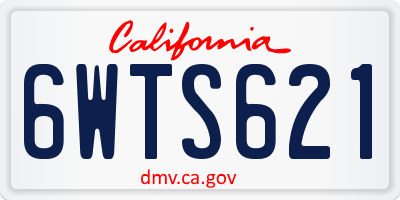 CA license plate 6WTS621