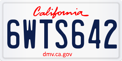 CA license plate 6WTS642