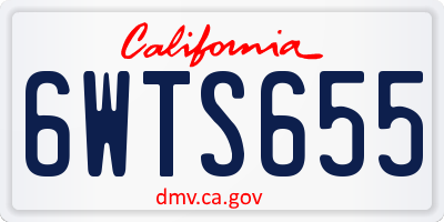 CA license plate 6WTS655
