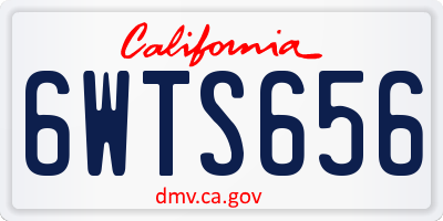 CA license plate 6WTS656
