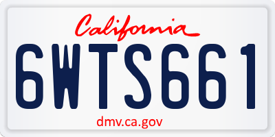 CA license plate 6WTS661