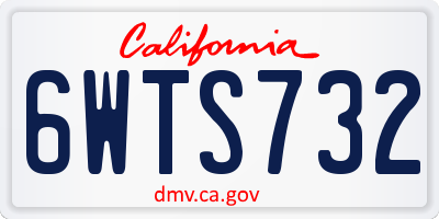 CA license plate 6WTS732