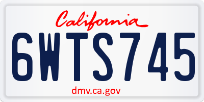 CA license plate 6WTS745