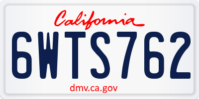 CA license plate 6WTS762