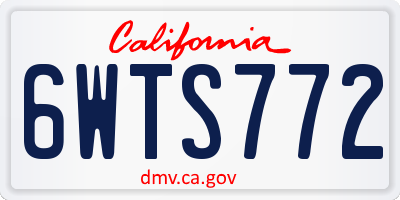 CA license plate 6WTS772