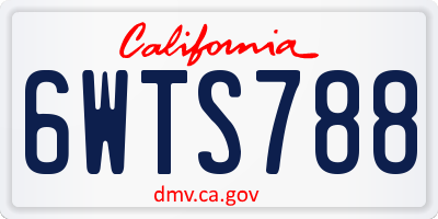 CA license plate 6WTS788