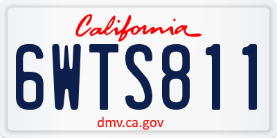 CA license plate 6WTS811