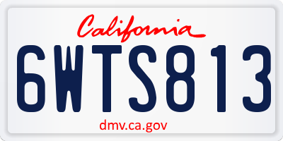 CA license plate 6WTS813