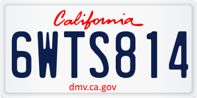 CA license plate 6WTS814