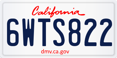 CA license plate 6WTS822