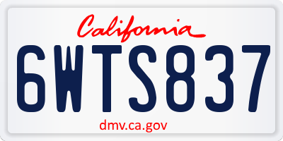 CA license plate 6WTS837