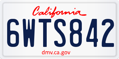 CA license plate 6WTS842