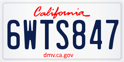 CA license plate 6WTS847