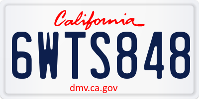 CA license plate 6WTS848