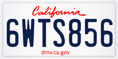 CA license plate 6WTS856