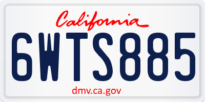 CA license plate 6WTS885