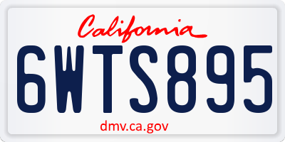 CA license plate 6WTS895