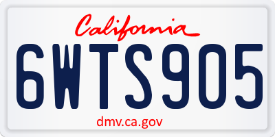 CA license plate 6WTS905