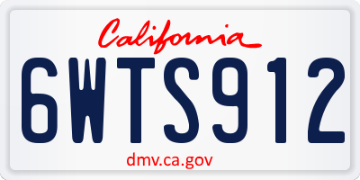 CA license plate 6WTS912