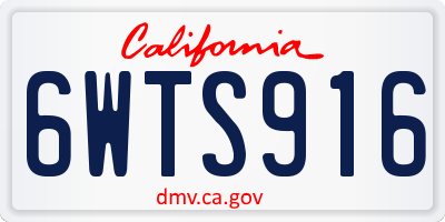 CA license plate 6WTS916
