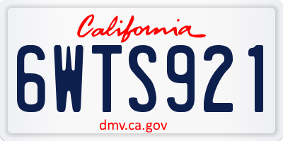 CA license plate 6WTS921