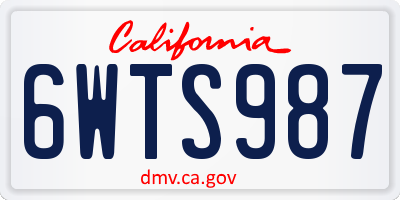 CA license plate 6WTS987