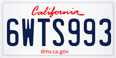 CA license plate 6WTS993