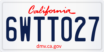 CA license plate 6WTT027