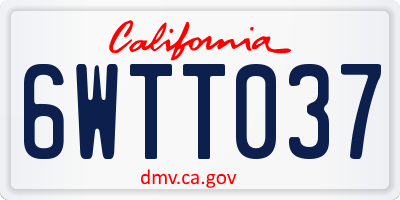 CA license plate 6WTT037