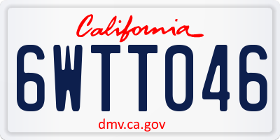 CA license plate 6WTT046