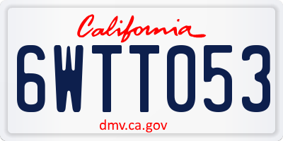 CA license plate 6WTT053