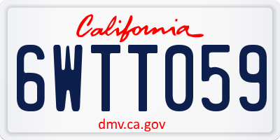 CA license plate 6WTT059
