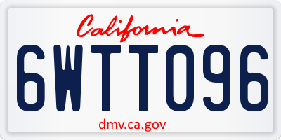 CA license plate 6WTT096