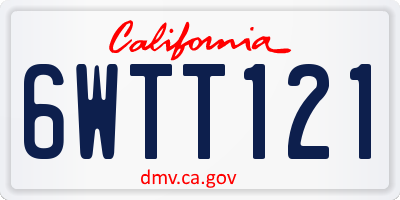 CA license plate 6WTT121